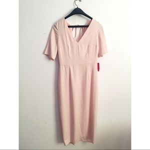 ASOS Blush Fitted Midi Dress NWT